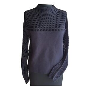 Helmut Lang Black Mesh Detail Sweater